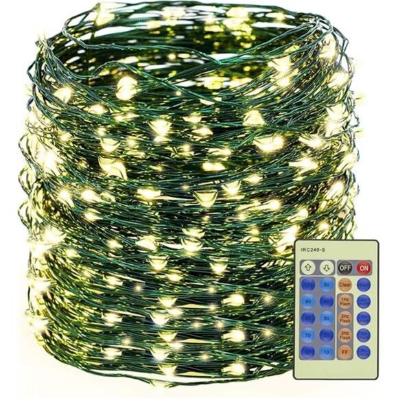 500LED 164FT Christmas Tree String Lights Green Wire Dimmable w/ Remote Control - Picture 8 of 8